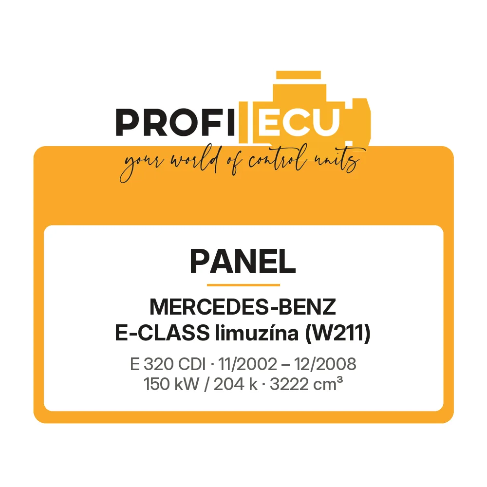 Etiketa ProfiECU: Panel pro Mercedes-Benz E-CLASS limuzína E 320 CDI 150 kW