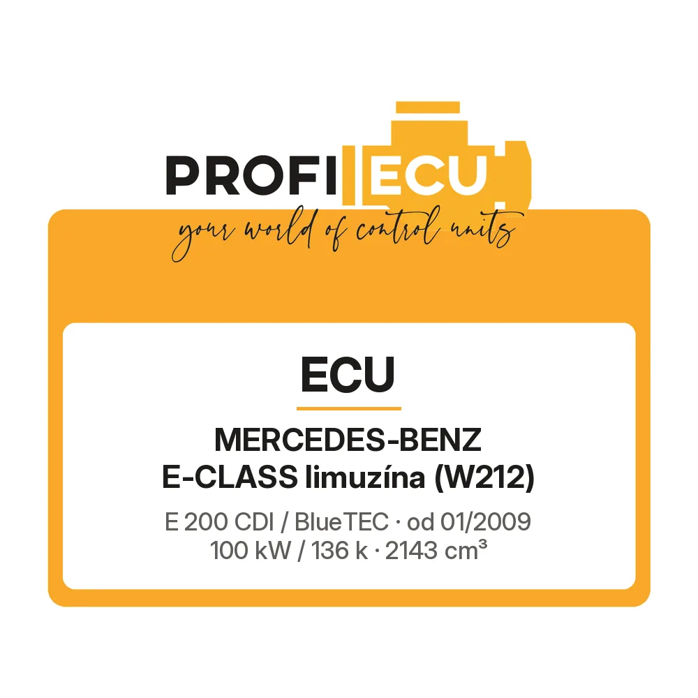 Etiketa ProfiECU: ECU pro Mercedes-Benz E-CLASS limuzína E 200 CDI / BlueTEC 100 kW