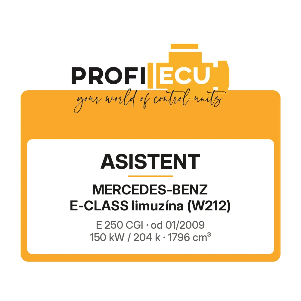 Etiketa ProfiECU: ASISTENT pro Mercedes-Benz E-CLASS limuzína E 250 CGI 150 kW