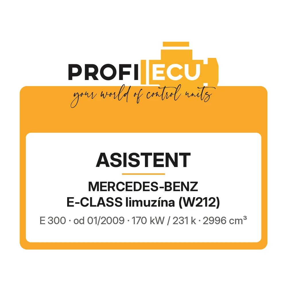 Etiketa ProfiECU: ASISTENT pro Mercedes-Benz E-CLASS limuzína E 300 170 kW