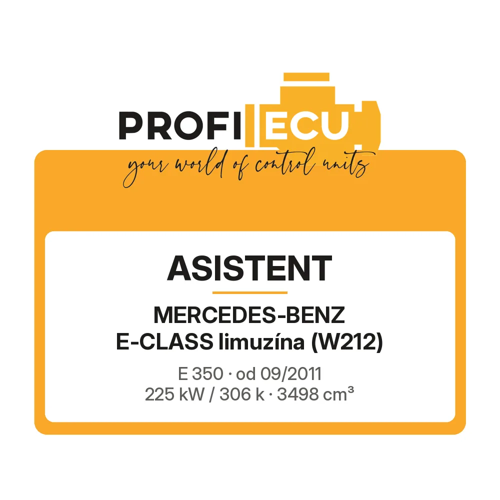 Etiketa ProfiECU: ASISTENT pro Mercedes-Benz E-CLASS limuzína E 350 225 kW