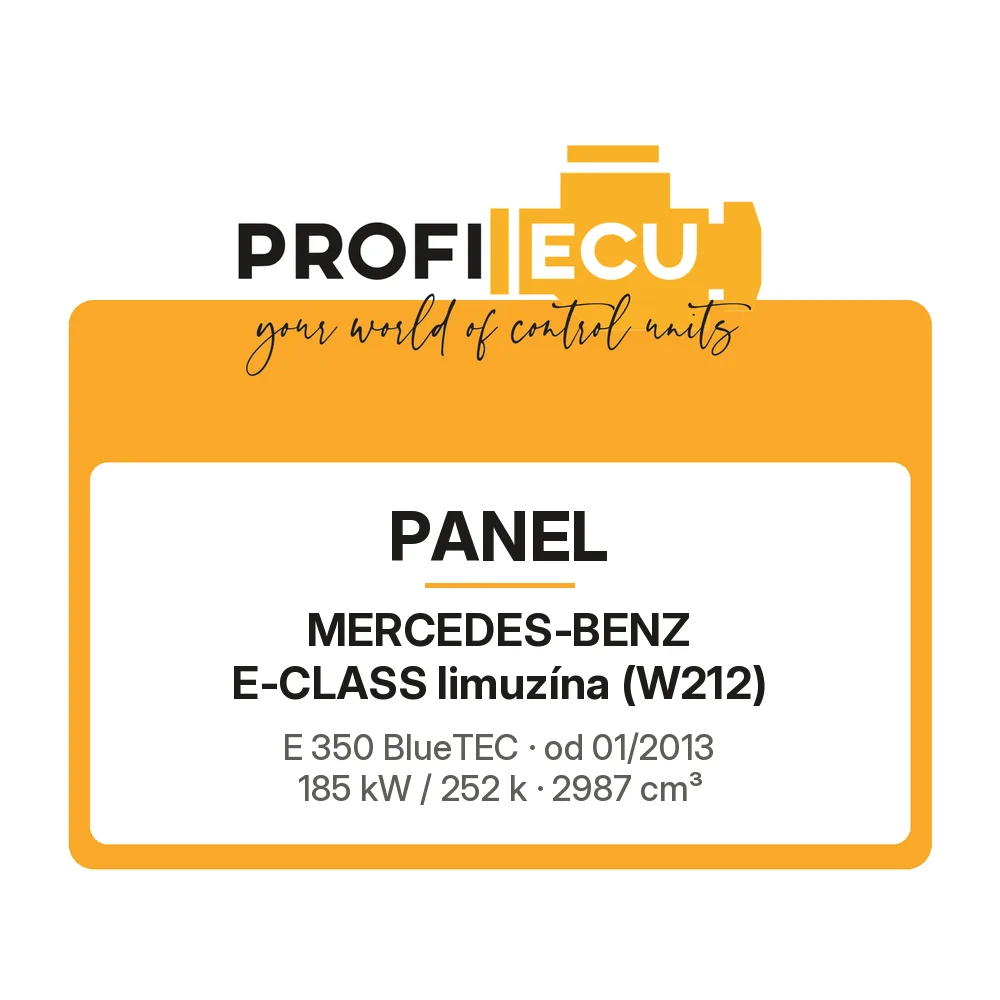 Etiketa ProfiECU: Panel pro Mercedes-Benz E-CLASS limuzína E 350 BlueTEC 185 kW