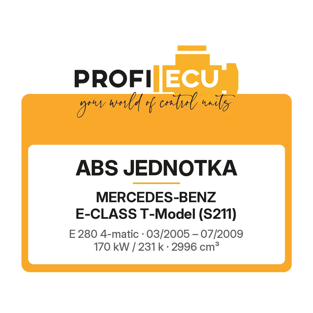 Etiketa ProfiECU: ABS jednotka pro Mercedes-Benz E-CLASS T-Model E 280 4-matic 170 kW