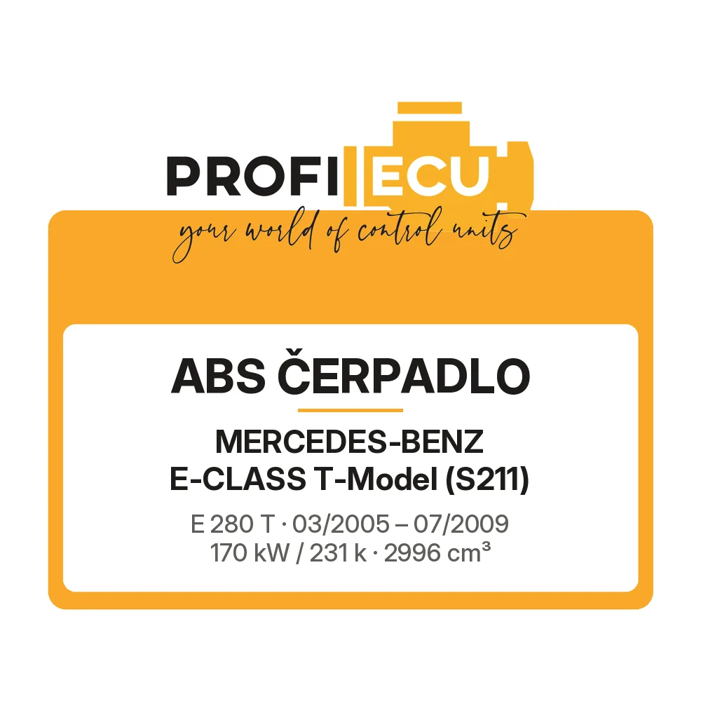 Etiketa ProfiECU: ABS čerpadlo pro Mercedes-Benz E-CLASS T-Model E 280 T 170 kW