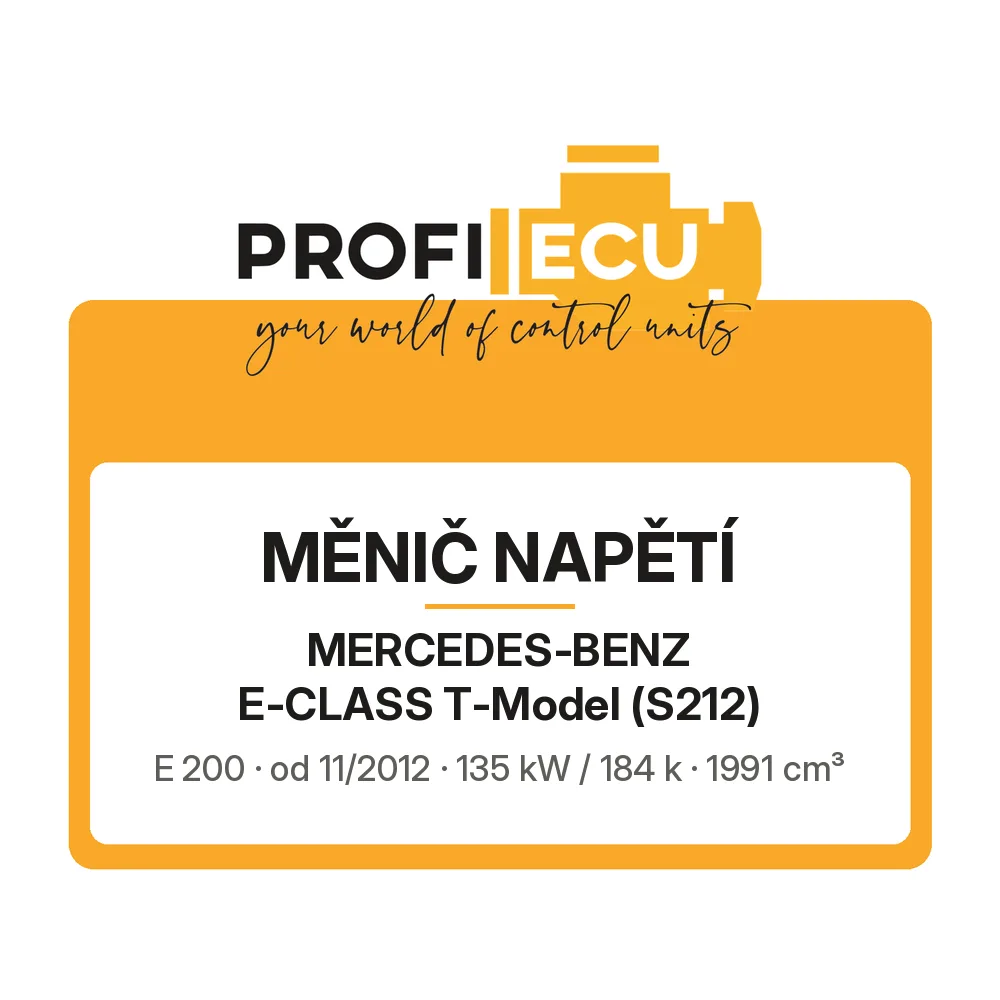 Etiketa ProfiECU: Měnič napětí pro Mercedes-Benz E-CLASS T-Model E 200 135 kW