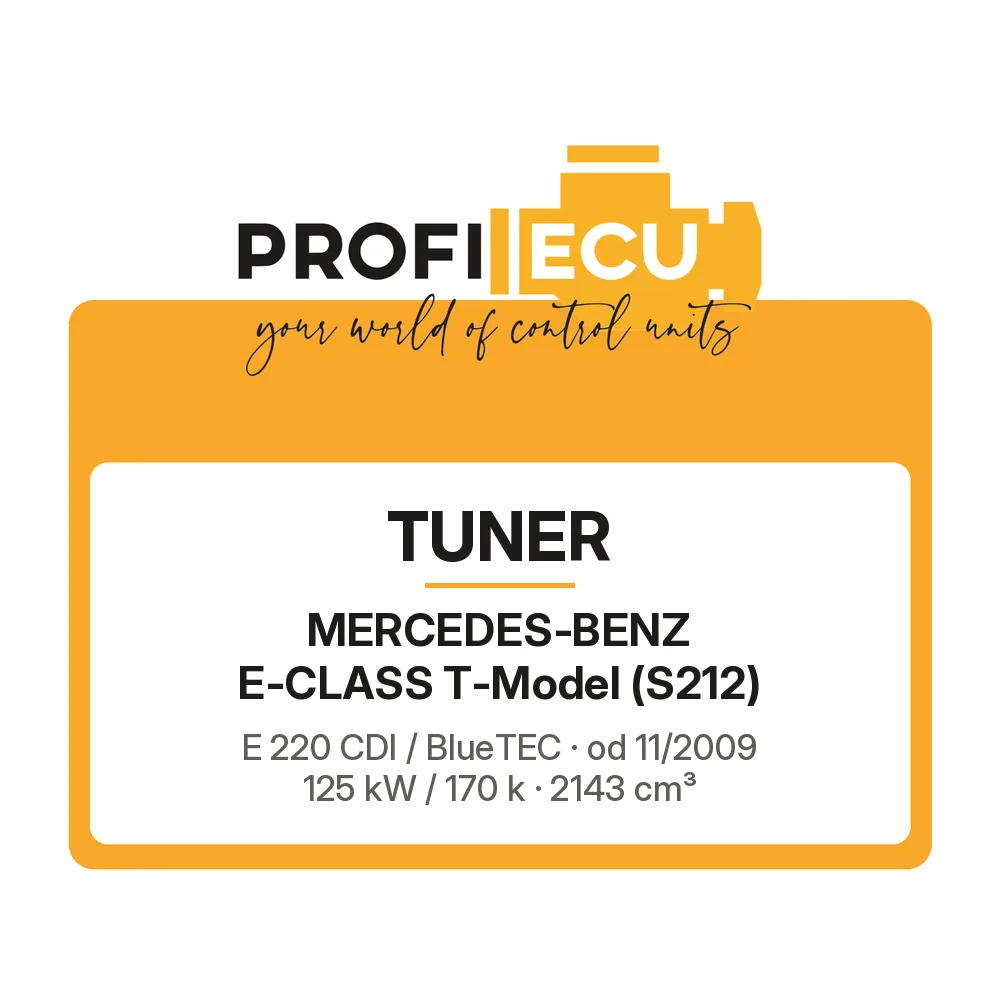 Etiketa ProfiECU: Tuner pro Mercedes-Benz E-CLASS T-Model E 220 CDI / BlueTEC 125 kW