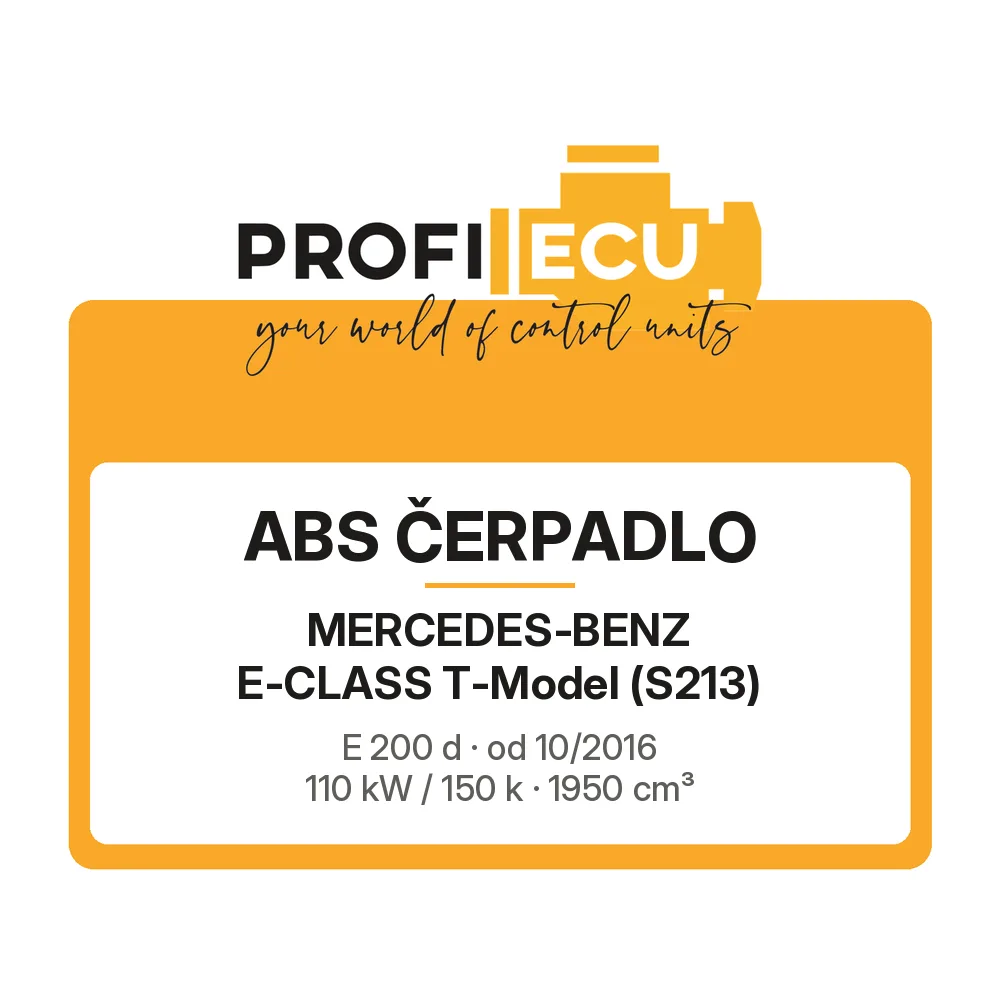 Etiketa ProfiECU: ABS čerpadlo pro Mercedes-Benz E-CLASS T-Model E 200 d 110 kW