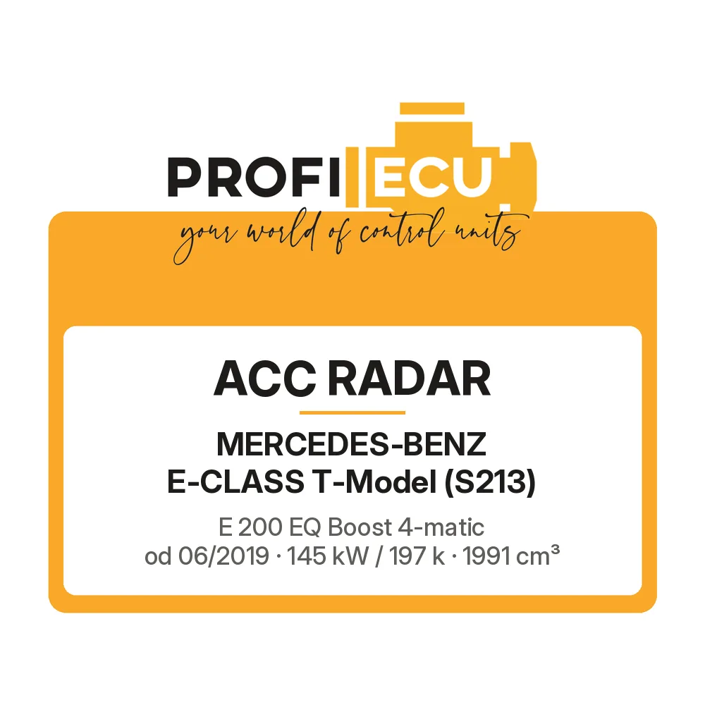 Etiketa ProfiECU: ACC Radar pro Mercedes-Benz E-CLASS T-Model E 200 EQ Boost 4-matic 145 kW