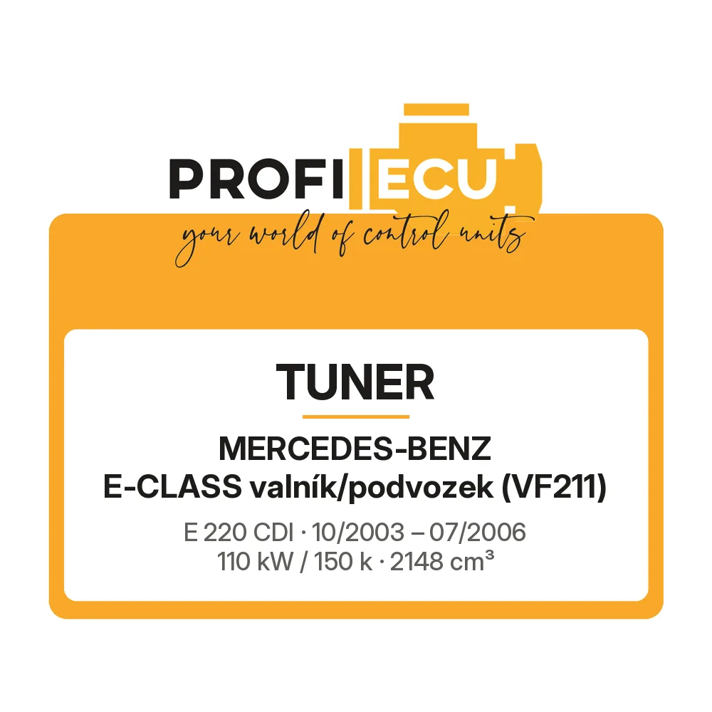 Etiketa ProfiECU: Tuner pro Mercedes-Benz E-CLASS valník/podvozek E 220 CDI 110 kW