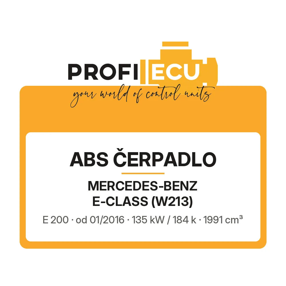 Etiketa ProfiECU: ABS čerpadlo pro Mercedes-Benz E-CLASS E 200 135 kW