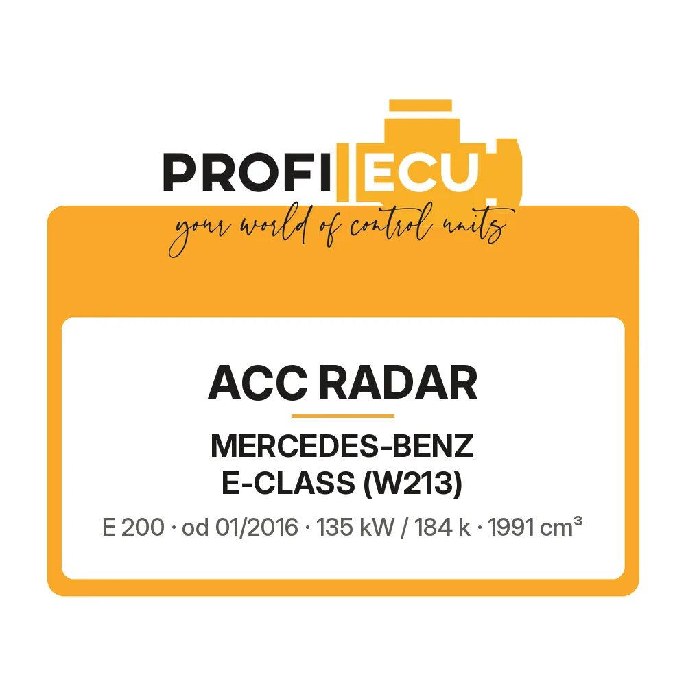 Etiketa ProfiECU: ACC Radar pro Mercedes-Benz E-CLASS E 200 135 kW
