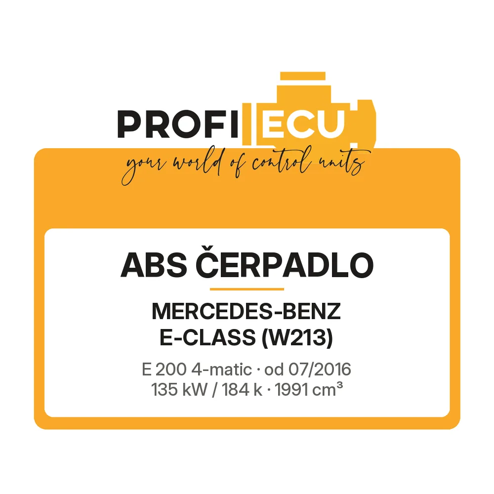 Etiketa ProfiECU: ABS čerpadlo pro Mercedes-Benz E-CLASS E 200 4-matic 135 kW