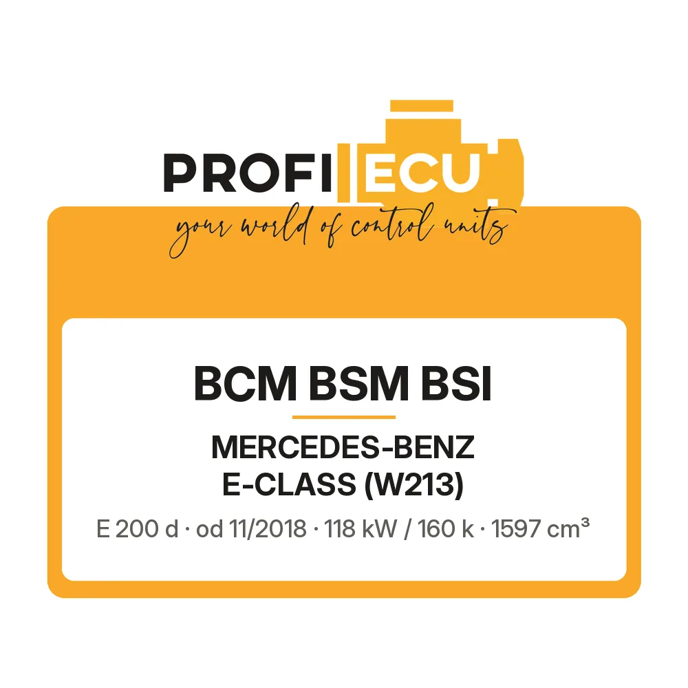 Etiketa ProfiECU: BCM BSM BSI pro Mercedes-Benz E-CLASS E 200 d 118 kW