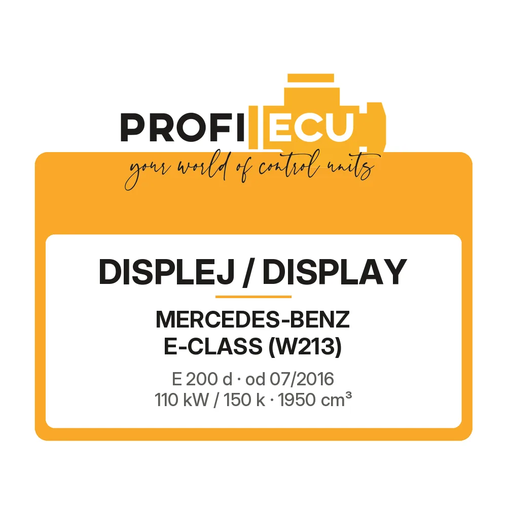 Etiketa ProfiECU: Displej / Display pro Mercedes-Benz E-CLASS E 200 d 110 kW