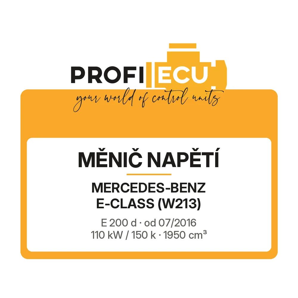 Etiketa ProfiECU: Měnič napětí pro Mercedes-Benz E-CLASS E 200 d 110 kW