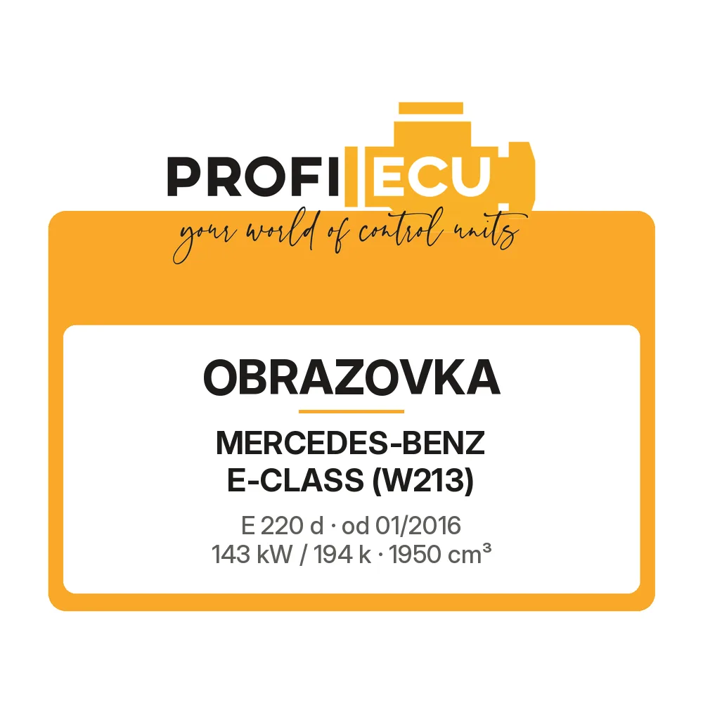 Etiketa ProfiECU: Obrazovka pro Mercedes-Benz E-CLASS E 220 d 143 kW