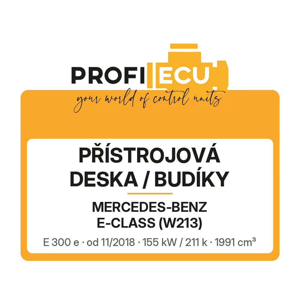Etiketa ProfiECU: Přístrojová deska / Budíky pro Mercedes-Benz E-CLASS E 300 e 155 kW