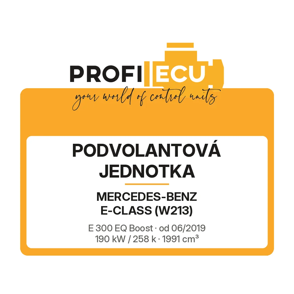 Etiketa ProfiECU: Podvolantová jednotka pro Mercedes-Benz E-CLASS E 300 EQ Boost 190 kW