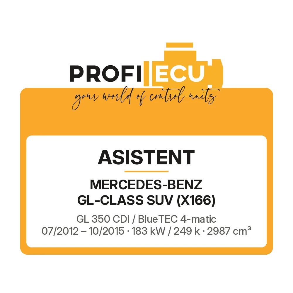 Etiketa ProfiECU: ASISTENT pro Mercedes-Benz GL-CLASS SUV GL 350 CDI / BlueTEC 4-matic 183 kW