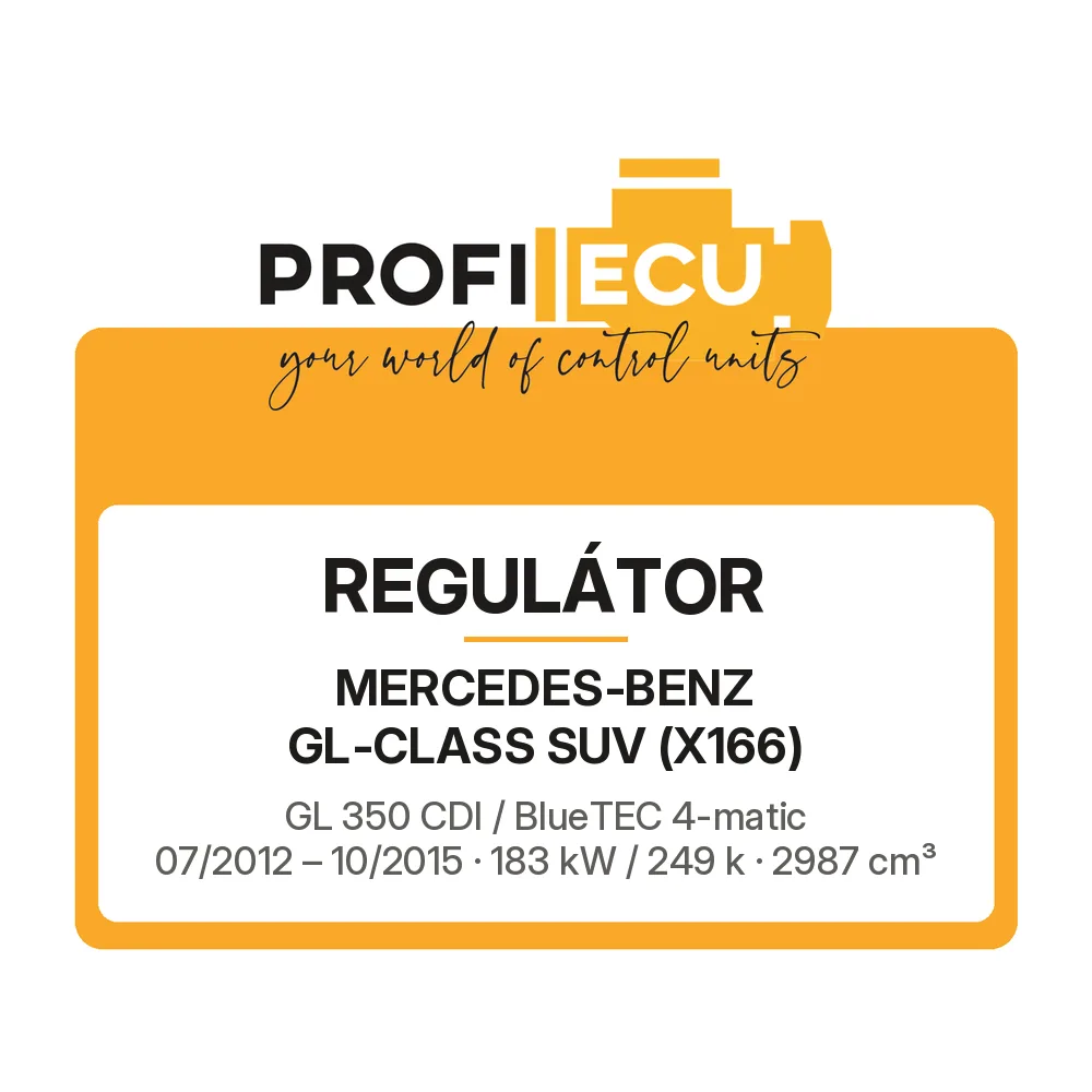 Etiketa ProfiECU: Regulátor pro Mercedes-Benz GL-CLASS SUV GL 350 CDI / BlueTEC 4-matic 183 kW