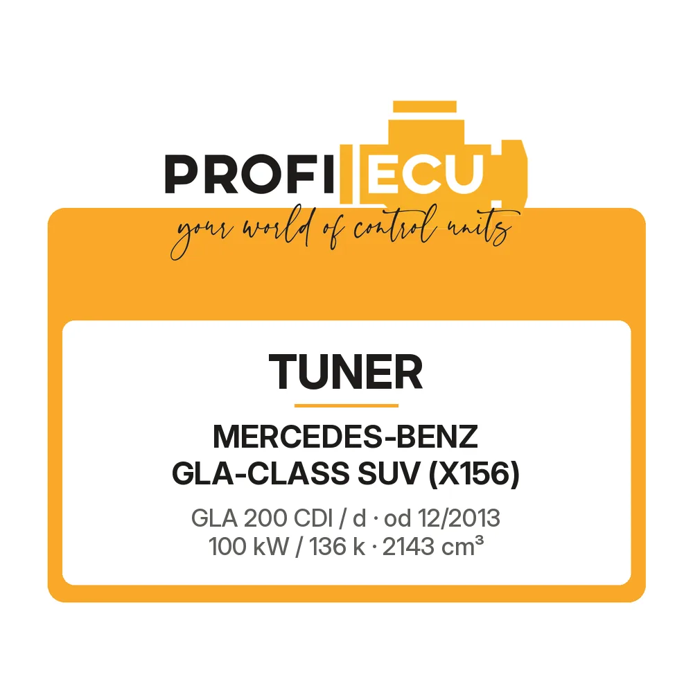 Etiketa ProfiECU: Tuner pro Mercedes-Benz GLA-CLASS SUV GLA 200 CDI / d 100 kW