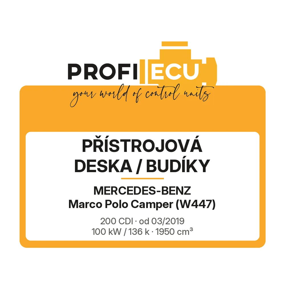 Etiketa ProfiECU: Přístrojová deska / Budíky pro Mercedes-Benz Marco Polo Camper 200 CDI 100 kW