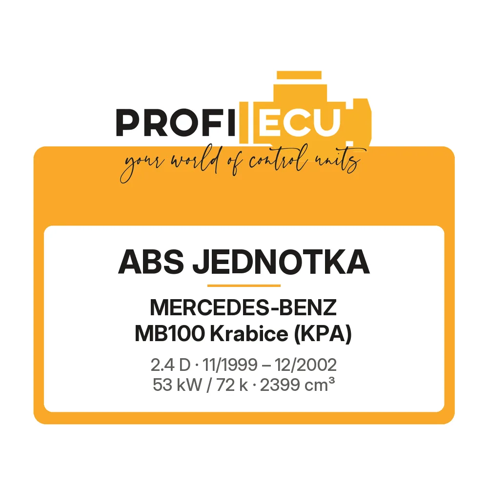 Etiketa ProfiECU: ABS jednotka pro Mercedes-Benz MB100 Krabice 2.4 D 53 kW