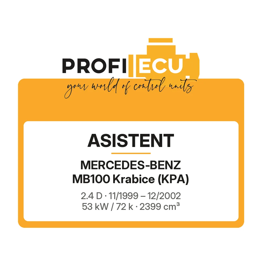 Etiketa ProfiECU: ASISTENT pro Mercedes-Benz MB100 Krabice 2.4 D 53 kW