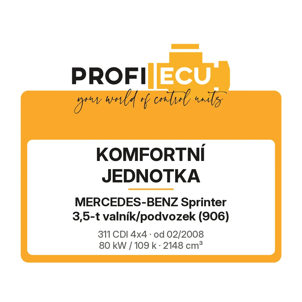 Etiketa ProfiECU: Komfortní jednotka pro Mercedes-Benz Sprinter 3,5-t valník/podvozek 311 CDI 4x4 80 kW