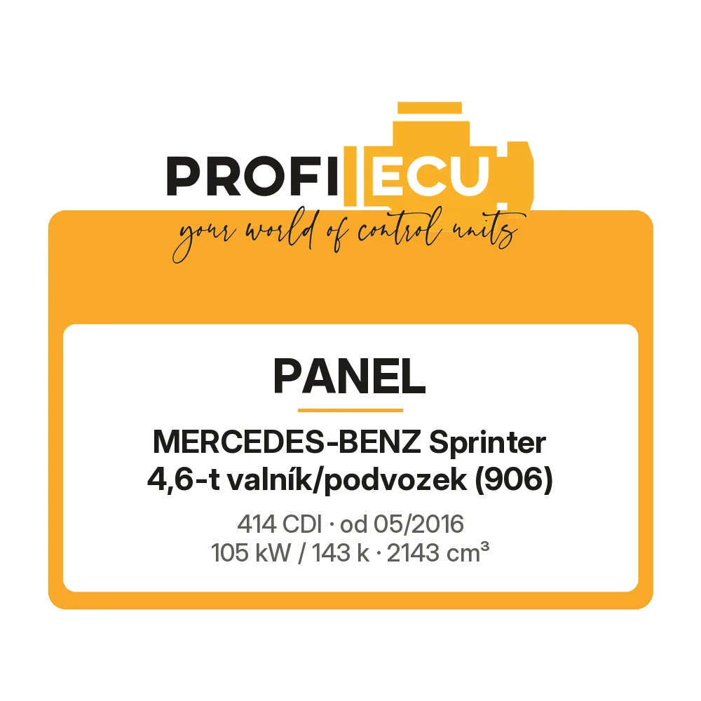 Etiketa ProfiECU: Panel pro Mercedes-Benz Sprinter 4,6-t valník/podvozek 414 CDI 105 kW