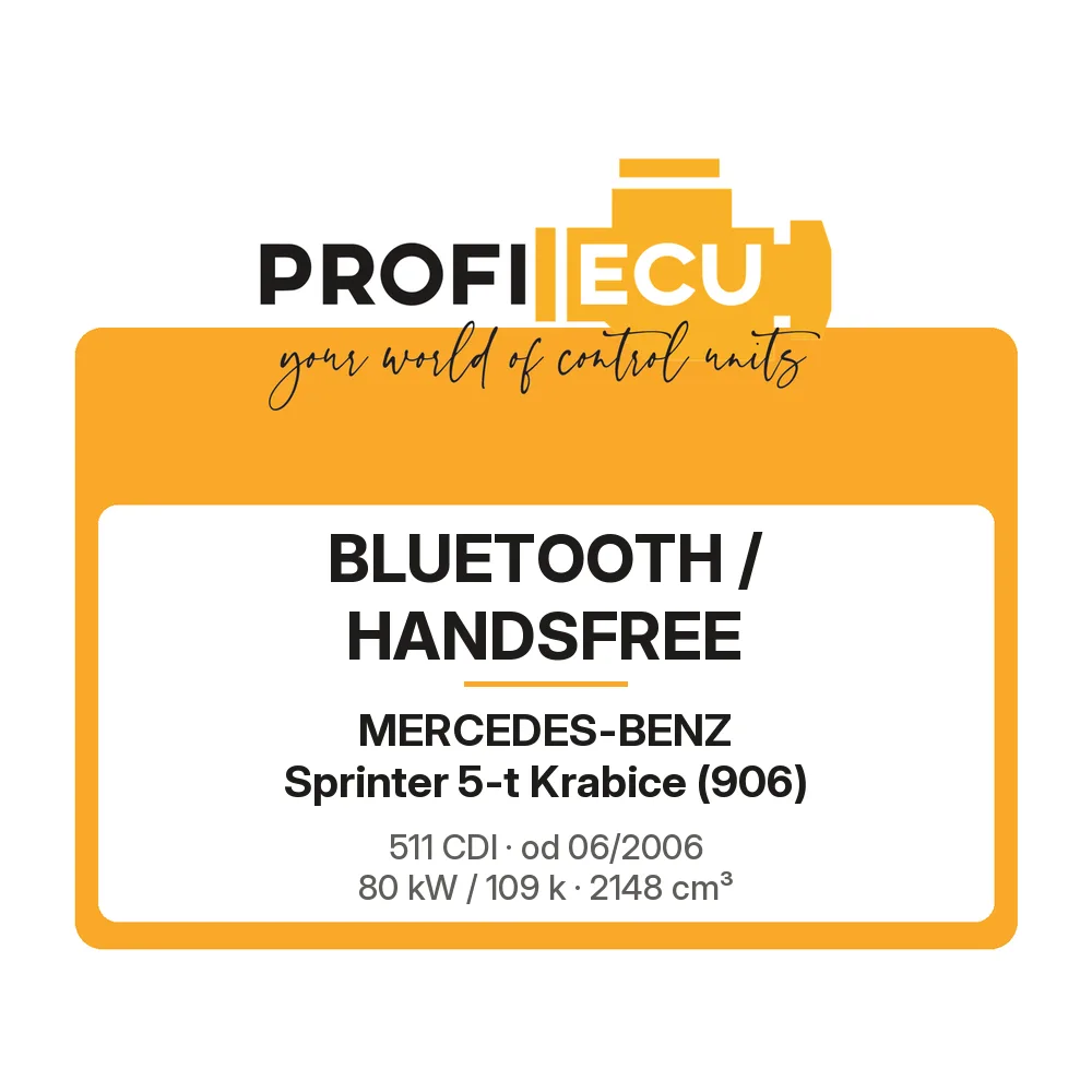 Etiketa ProfiECU: Bluetooth / Handsfree pro Mercedes-Benz Sprinter 5-t Krabice 511 CDI 80 kW