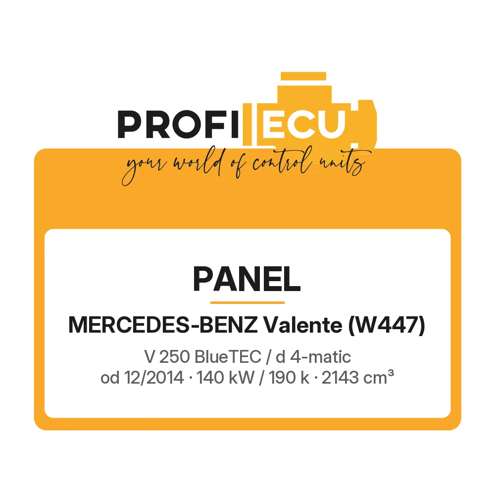 Etiketa ProfiECU: Panel pro Mercedes-Benz Valente V 250 BlueTEC / d 4-matic 140 kW