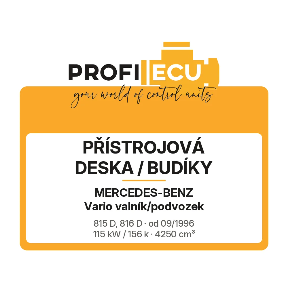 Etiketa ProfiECU: Přístrojová deska / Budíky pro Mercedes-Benz Vario valník/podvozek 815 D, 816 D 115 kW