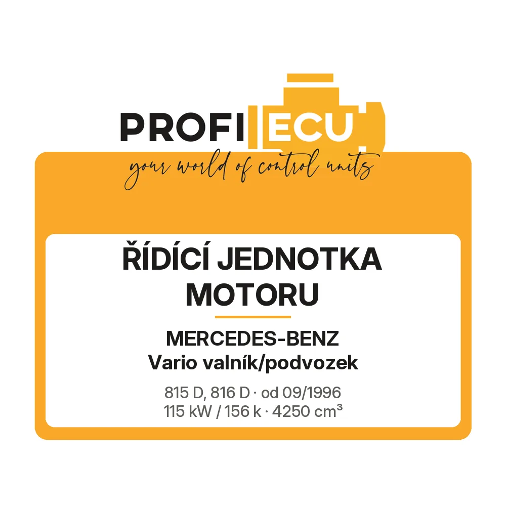 Etiketa ProfiECU: Řídící jednotka motoru pro Mercedes-Benz Vario valník/podvozek 815 D, 816 D 115 kW