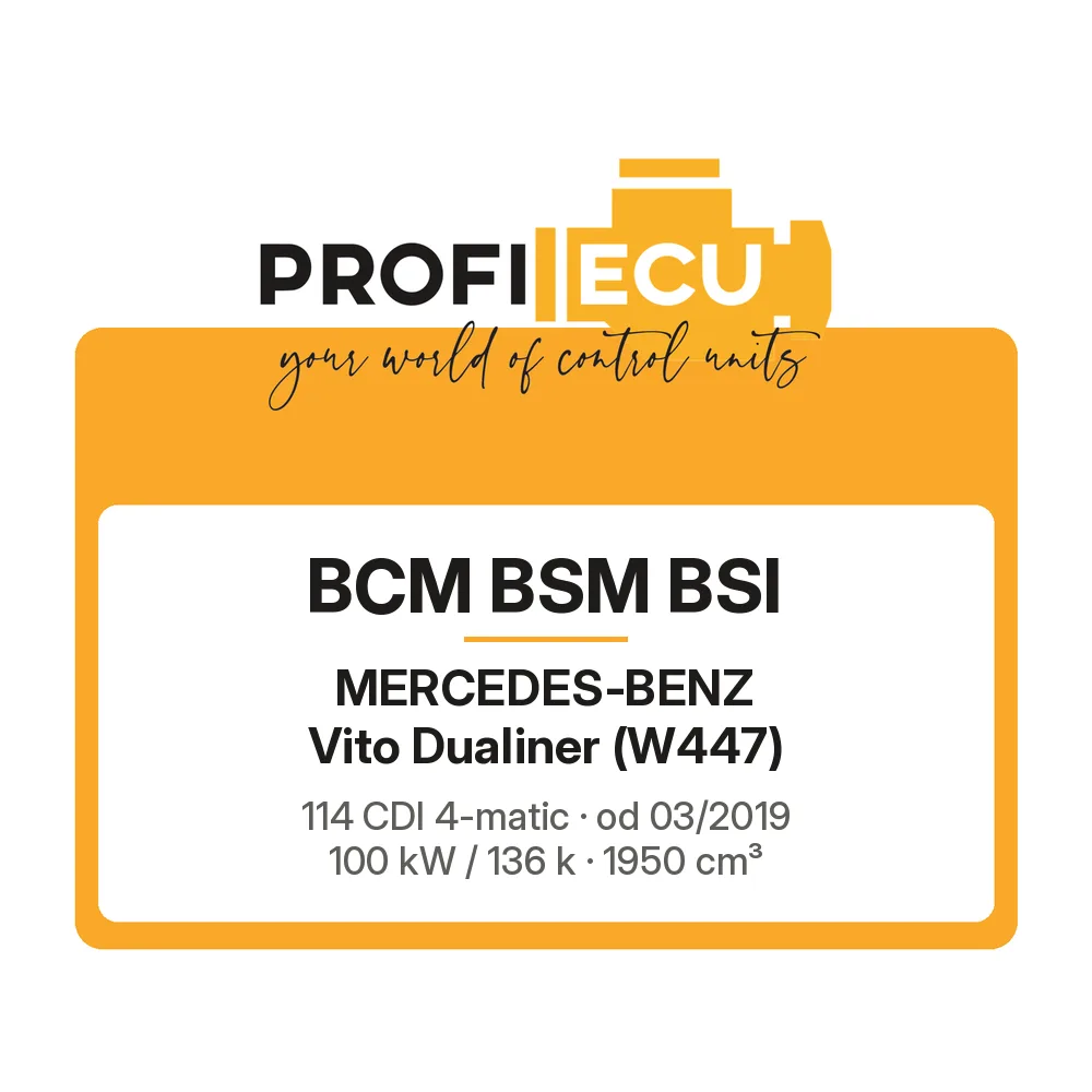 Etiketa ProfiECU: BCM BSM BSI pro Mercedes-Benz Vito Dualiner 114 CDI 4-matic 100 kW