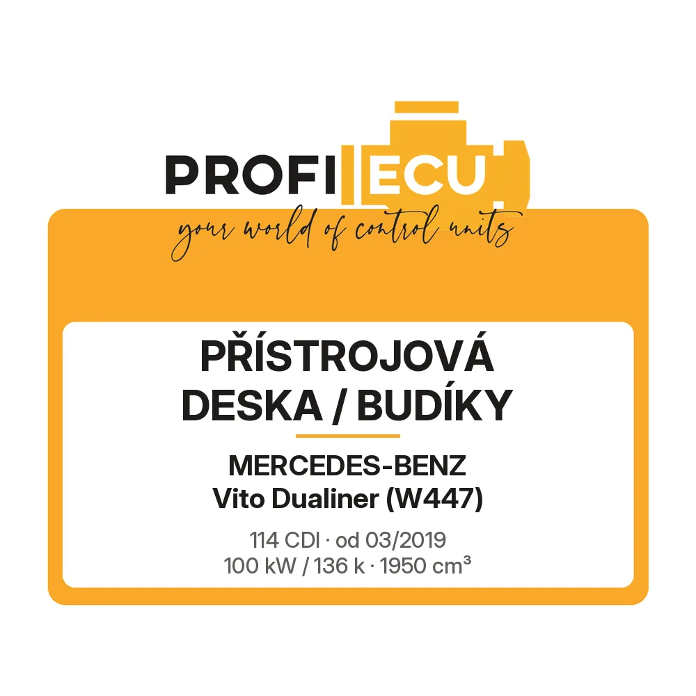 Etiketa ProfiECU: Přístrojová deska / Budíky pro Mercedes-Benz Vito Dualiner 114 CDI 100 kW