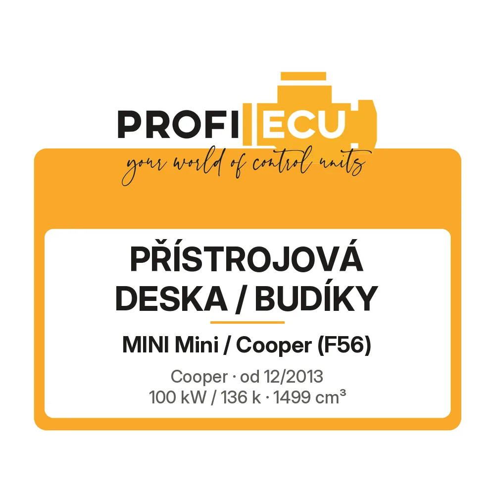 Etiketa ProfiECU: Přístrojová deska / Budíky pro Mini Mini / Cooper Cooper 100 kW