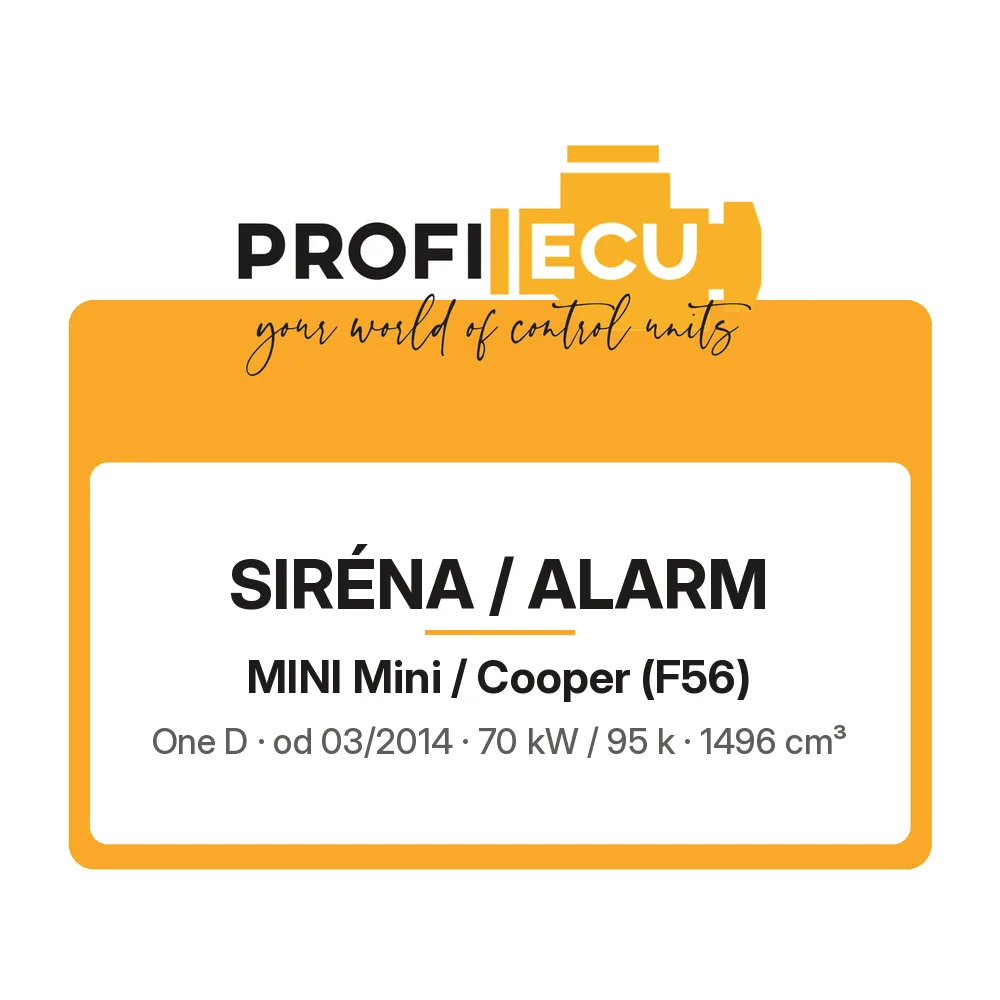 Etiketa ProfiECU: Siréna / Alarm pro Mini Mini / Cooper One D 70 kW