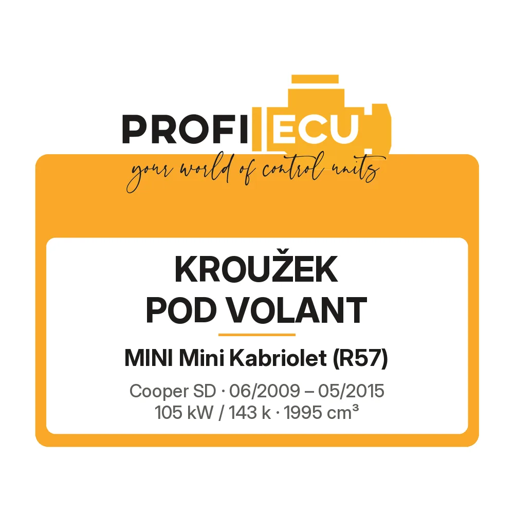 Etiketa ProfiECU: Kroužek pod volant pro Mini Mini Kabriolet Cooper SD 105 kW