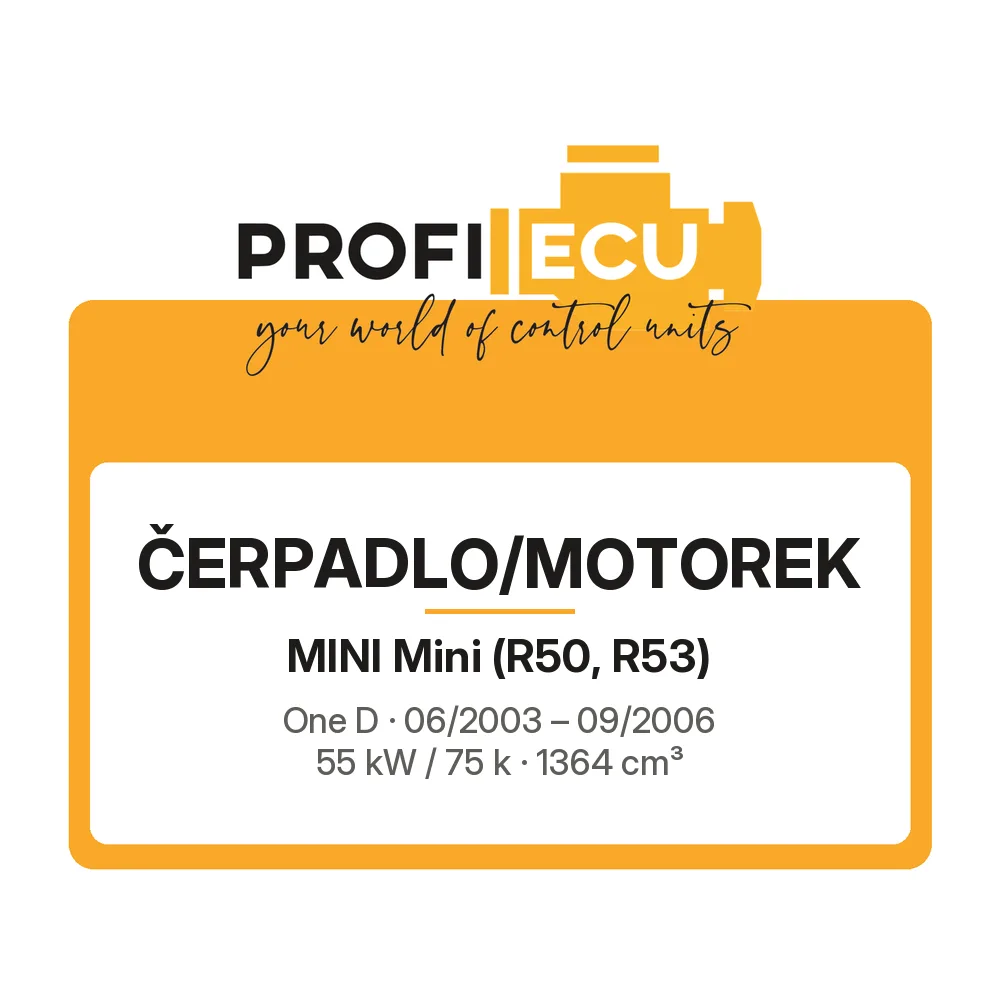 Etiketa ProfiECU: Čerpadlo/Motorek pro Mini Mini One D 55 kW