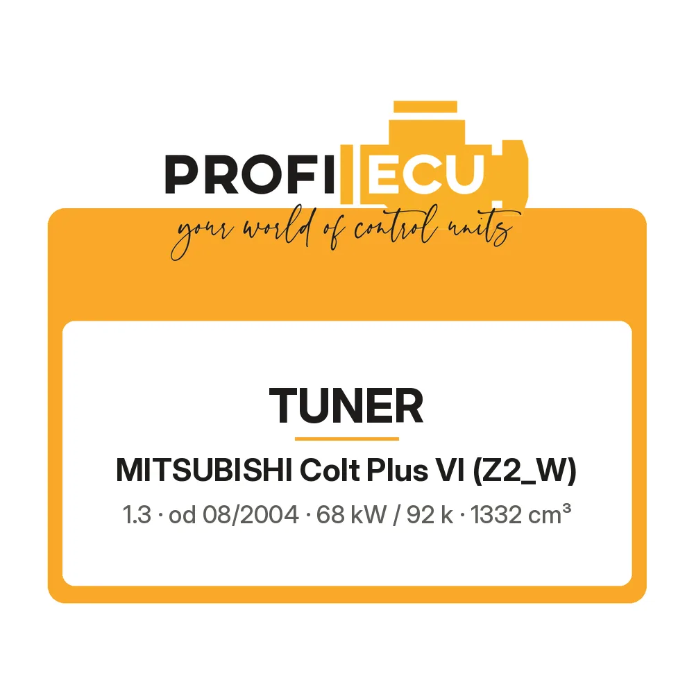 Etiketa ProfiECU: Tuner pro Mitsubishi Colt Plus VI 1.3 68 kW