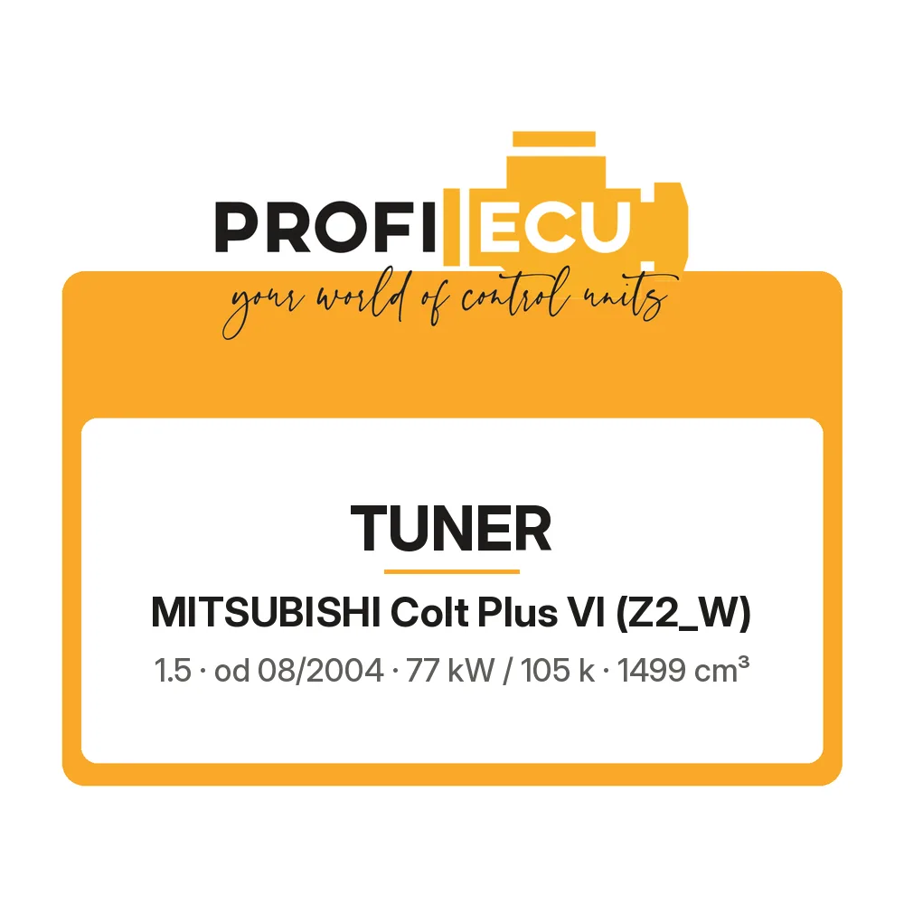 Etiketa ProfiECU: Tuner pro Mitsubishi Colt Plus VI 1.5 77 kW
