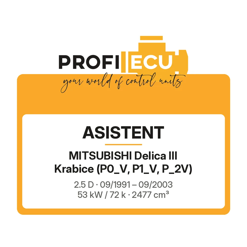 Etiketa ProfiECU: ASISTENT pro Mitsubishi Delica III Krabice 2.5 D 53 kW