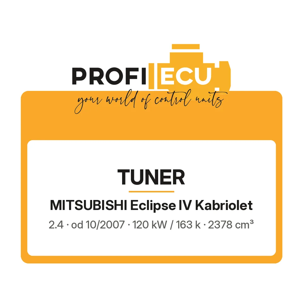Etiketa ProfiECU: Tuner pro Mitsubishi Eclipse IV Kabriolet 2.4 120 kW