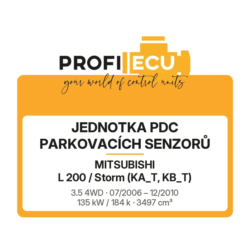 Etiketa ProfiECU: jednotka PDC parkovacích senzorů pro Mitsubishi L 200 / Storm 3.5 4WD 135 kW