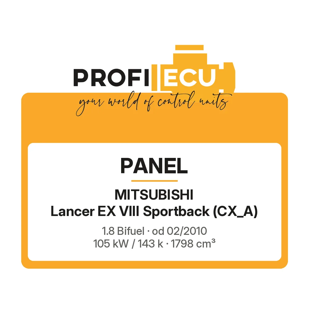 Etiketa ProfiECU: Panel pro Mitsubishi Lancer EX VIII Sportback 1.8 Bifuel 105 kW