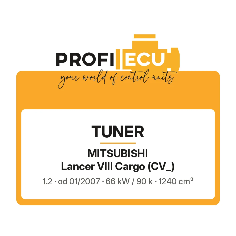 Etiketa ProfiECU: Tuner pro Mitsubishi Lancer VIII Cargo 1.2 66 kW