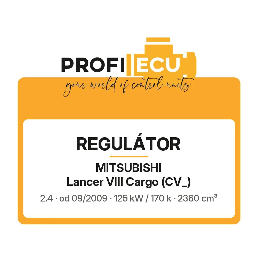 Etiketa ProfiECU: Regulátor pro Mitsubishi Lancer VIII Cargo 2.4 125 kW