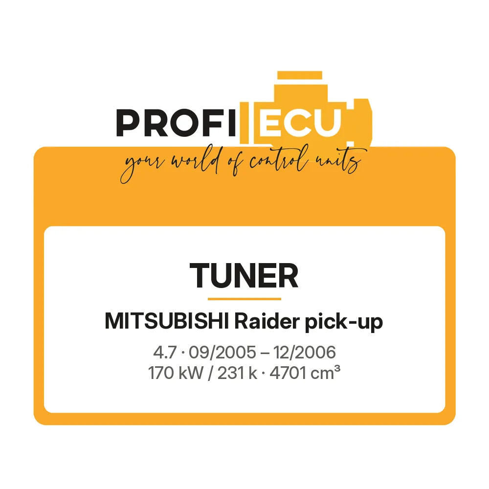 Etiketa ProfiECU: Tuner pro Mitsubishi Raider pick-up 4.7 170 kW
