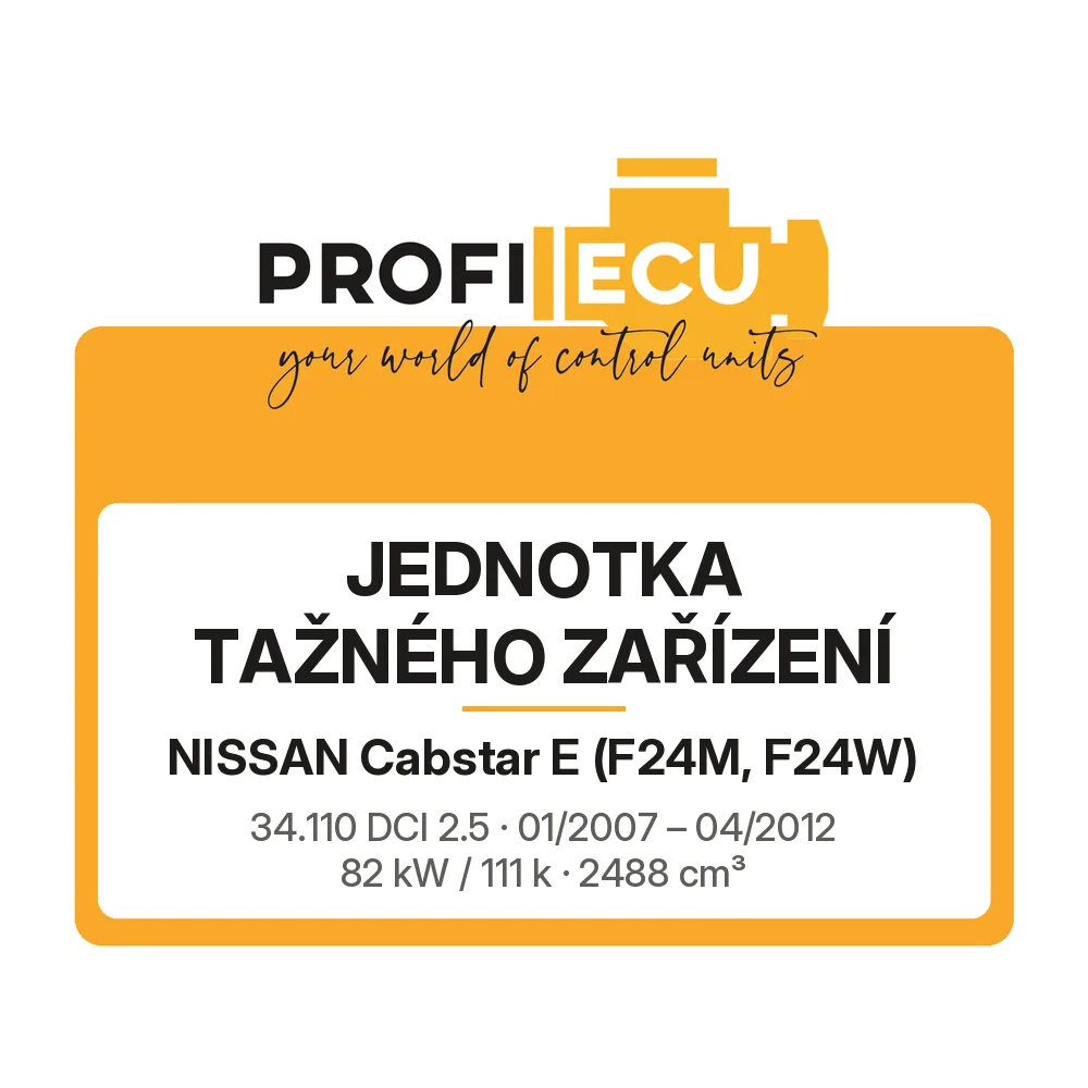 Etiketa ProfiECU: jednotka tažného zařízení pro Nissan Cabstar E 34.110 DCI 2.5 82 kW